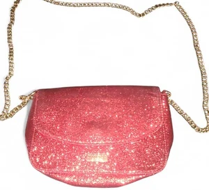 Jimmy Choo Parfums Red Shimmer Glitter Clutch Crossbody Evening Bag Purse - Picture 1 of 6