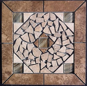 16 3/8" Tile Medallion - Daltile's Stratford Place tile series, glass - Picture 1 of 1