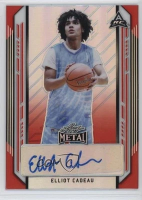 2021-22 Leaf Metal Red Rainbow /5 Elliot Cadeau #BA-EC1 Auto - Image 1 of 2