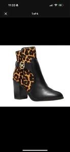 Michael Kors Carmen Leopard Kalbshaar & Kunstleder Stiefelette Butterscotch NEU - Bild 1 von 10