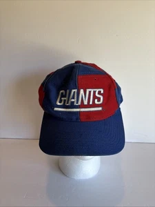 Vintage New York Giants Blue & Red Color Block Team NFL SnapBack Hat - Picture 1 of 7