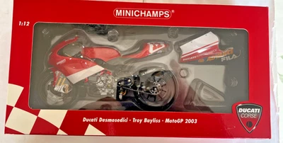MINICHAMPS 1/12 MOTO GP DUCATI DESMOSEDICI TROY BAYLISS 2003 #12 DUCATI CORSE - Immagine 1 di 4