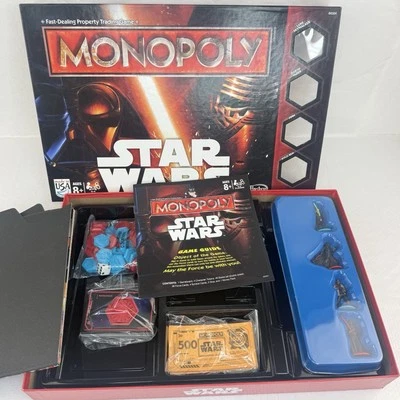 New Open Box Star Wars Monopoly Game Parker Brothers Complete Figurines ‘15 - Image 1 of 4