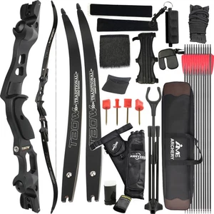 62'' ILF Archery Recurve Bow Set 25-60lbs Takedown Arrows Hunting Target JUNXING - Picture 1 of 14