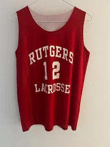 Vintage Rutgers Lacrosse Jersey Team Issued Reversible - Picture 1 of 7