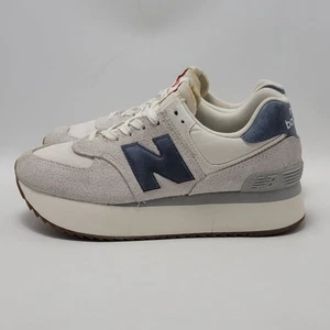 New Balance 574+ Damen-Plateausneaker Wildleder WL574ZQA Moonbeam creme-grau 9 - Bild 1 von 13