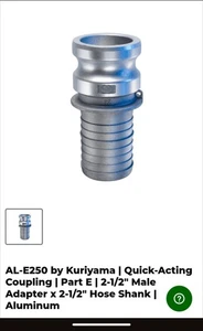 6 Stück Kuriyama AL-E250 Aluminium Schnellkupplung Schlauch Widerhaken für 2,5" ID Schlauch - Bild 1 von 6