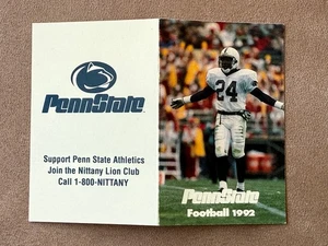CFB 1992 PENN STATE ST NITTANY LIONS Football Schedule O.J. McDUFFIE Dolphins - Picture 1 of 2