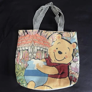 Vintage Winnie the Pooh Tapestry Tote Bag 15x16” Lined Zippers Broken Fast Ship - Picture 1 of 10