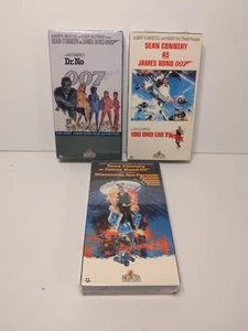 New SEALED James Bond 007 3 VHS Lot Sean Connery Dr No Live Twice Diamonds MGM - Picture 1 of 9