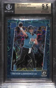 2021 Panini Donruss Optic -Trevor Lawrence #201 Teal Velocity Prizm (RC) BGS 9.5 - Picture 1 of 2