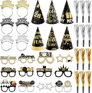 36 Teile Silvester Party Zubehör 2026 - Happy New Year Stirnbänder, Diadem & Gl - Bild 1 von 7