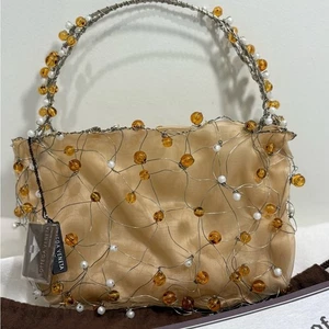 Auténtico bolso de mano BOTTEGA VENETA organza con cuentas nuevo con certificado y plumero - Imagen 1 de 12