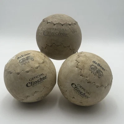 Винтажный лот из 3 официальных клинчерных F16 16 дюймов софтбольных deBeer сваренных паром капок - Изображение 1 из 4