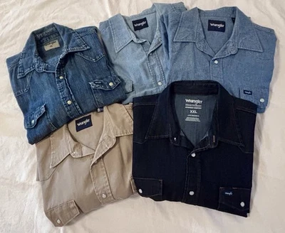 Wrangler Western Pearl Snap Shirts Lot Of 5 US Size XXL - Image 1 of 4