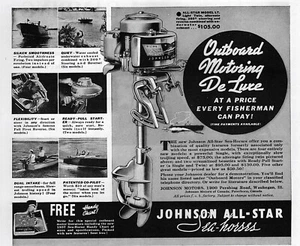 Johnson Sea Horse 1937 modelo LT motor fueraborda anuncio impreso original - Imagen 1 de 1