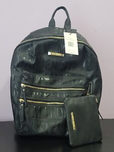 ⚡️ NEW Steve Madden Large Black BPrep Logo Backpack w/ Pouch -- Vegan Leather 