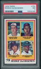 1978 Topps #704 Iorg/Oliver/Perlozzo/Whitaker PSA 7 NM Rookie 2nd Basemen A6