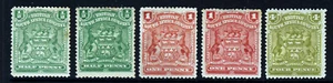 RHODESIEN 1898-08 Waffengruppe SG 75, SG 75a, SG 77, SG 78 & SG 82 NEUWERTIG - Bild 1 von 2