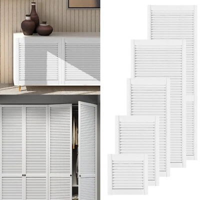 DECOMEISTER Puerta de muebles puerta de lamas puertas de lamas abiertas blanco puerta de armario pino armario empotrado