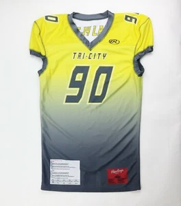 Rawlings Tri-City Football Reversible Game Jersey Yellow Men's L Fit RVFJ #90 - Picture 1 of 4