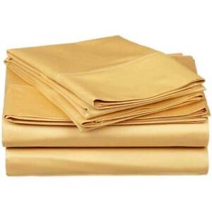 Gold Solid Split Corner Bedskirt Choose Drop Length US Size 800 Count