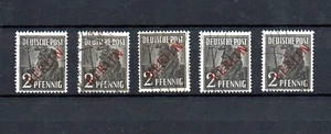 Berlin 5 x MiNr. 21 Kontrollratsausgabe Rot Aufdruck 2 Pfennig gestempelt - Bild 1 von 2