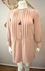 💗 Vero Moda 💗 Blusen Kleid L 42 rosé peach Vintage Plissee 💗 - Bild 1 von 10