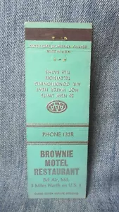 Brownie Motel Restaurant Bel Air Maryland Vintage Matchbook Cover LC12 - Picture 1 of 2