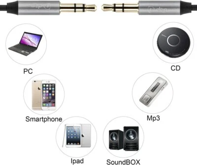 3.3ft 1M AUX Jack to Jack Stereo Audio Cord for Cars and Headphones - Image 1 of 4