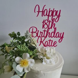 Personalised Acrylic Cake Topper ,Birthday, Anniversary, Weddings ANY Age/Name - Picture 1 of 6