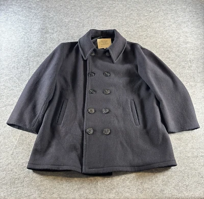 Chaquetón de la Marina de los Estados Unidos para Hombres 44 Azul Lana Doble Pecho Náutico Aislado Foto 1 de 4