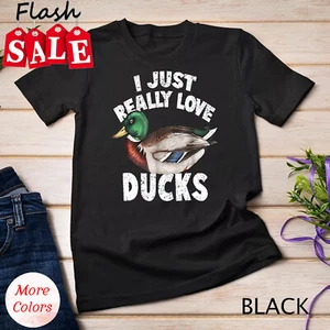 I Just Really Love Ducks Shirt Cute Mallard Duck Unisex T-shirt - Picture 1 of 14