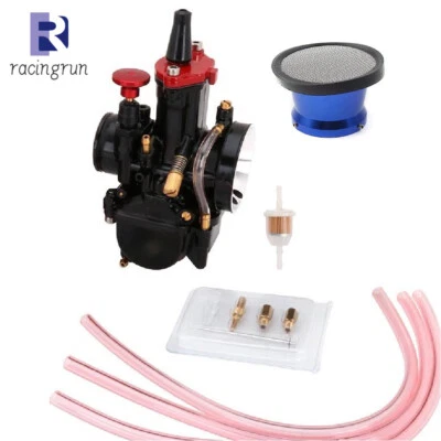 Black Aluminum PWK30 Carburetor & Air Filter For Motorcycle Replacement Carb New - Image 1 of 4