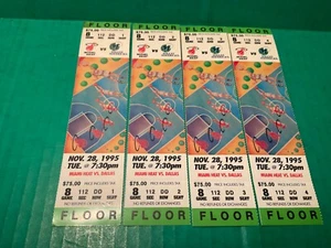 VINTAGE - (4) Miami Heat vs Dallas Mavrericks 11/28,1995 (RARE) Floor Seats - Picture 1 of 2