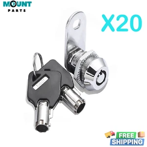 20Pack Tubular Cam Lock 5/8" Keyed Alike Camper Drawer Toolbox Keys - Picture 1 of 6