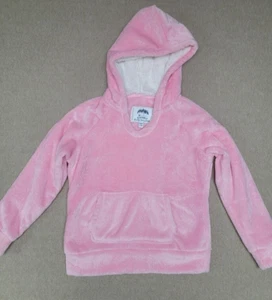 NWT~MEMBER'S MARK SOFT Cuddly Plush Frosted PINK Pullover Hoodie Kids 7/8 - Picture 1 of 5