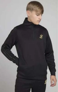 Illusive London Juniors Boys Deluxe ¼ Zip - Black & Gold 11-12 Years - Picture 1 of 5