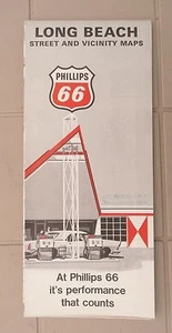 1968 Long Beach street map Phillips 66 gas oil California - Picture 1 of 3