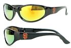 San Francisco Giants MLB Black Frame Full Wrap Sunglasses Gold UV Mirror Lenses