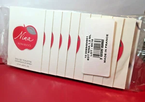 Nina ~ By Nina Ricci Womwen's Eau de Toilette Fl.Oz 0.03 Oz Each X 10 Vial Card - Picture 1 of 3