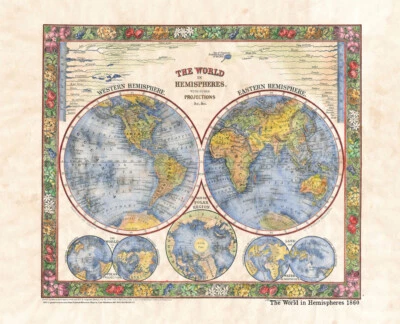 World Rivers Historic Map Art Print Poster Artwork Wall-Unframed Home Decor Gift - Image 1 of 2