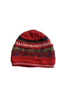 Handgefertigte rote Mütze unisex mit Inka-Muster - Bild 1 von 9