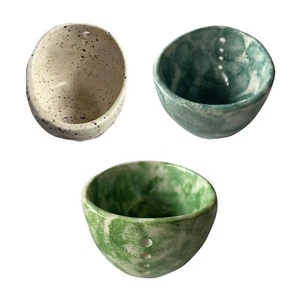 Bubble Glaze Pottery Pottery Herb Stripper Earthenware Herb Peeling Bowl - Bild 1 von 15