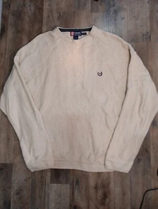 Vintage Chaps Ralph Lauren Sweater Mens 2 X Ivory Herringbone Hand Framed - Picture 1 of 8