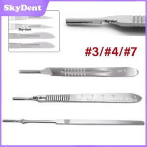 Manico bisturi dentale #7 #3 #4 portacoltelli chirurgico strumenti acciaio inox - Foto 1 di 16