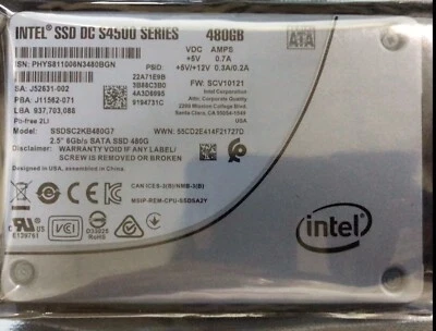 480GB Intel S4500 Series SSD 2.5" SATA3 Solid State Drive SSDSC2BB480G7 N2010101 - Image 1 of 2