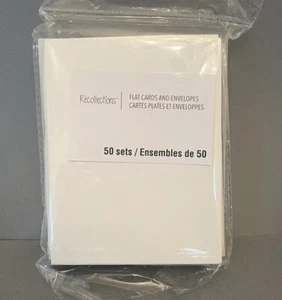 Recollections 48 Blank “Flat” Cards & 50 Envelopes 4.25” x 5.5” Ivory Used As Is - Picture 1 of 2