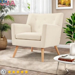 Mid Century Accent Chair Comfy Armchair Living Room Office Reading Nook New - Picture 1 of 6