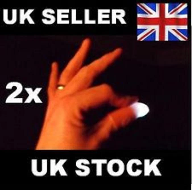 2x Magic Light up thumbs fingers WHITE trick appearing light close up illusion - Image 1 of 1